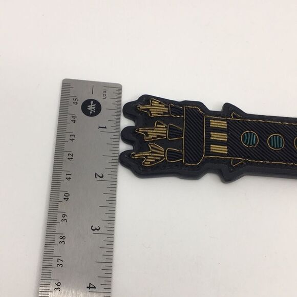 Coach Embroidered Rocket Bag Charm in BK/Black Refined Calf Leather NWT F58491 - Picture 15 of 16